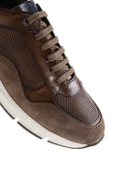 Erkek Kahverengi Deri Süet Detaylı Sneaker | Derimod Erkek Kahverengi Deri Süet Detaylı Sneaker | Derimod