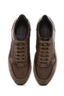 Erkek Kahverengi Deri Süet Detaylı Sneaker | Derimod Erkek Kahverengi Deri Süet Detaylı Sneaker | Derimod