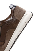 Erkek Kahverengi Deri Süet Detaylı Sneaker | Derimod Erkek Kahverengi Deri Süet Detaylı Sneaker | Derimod