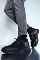 Erkek Siyah Nubuk Deri Detaylı Sneaker | Derimod Erkek Siyah Nubuk Deri Detaylı Sneaker | Derimod