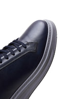 Erkek Lacivert Deri Kalın Tabanlı Sneaker | Derimod Erkek Lacivert Deri Kalın Tabanlı Sneaker | Derimod