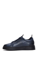Men's Navy Blue Leather Thick Soled Sneaker | Derimod Men's Navy Blue Leather Thick Soled Sneaker | Derimod