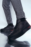 Erkek Siyah Deri Sneaker | Derimod Erkek Siyah Deri Sneaker | Derimod
