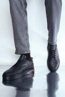 Erkek Siyah Deri Sneaker | Derimod Erkek Siyah Deri Sneaker | Derimod