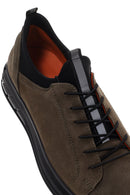 Erkek Haki Nubuk Deri Casual Sneaker | Derimod Erkek Haki Nubuk Deri Casual Sneaker | Derimod