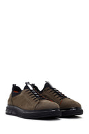 Erkek Haki Nubuk Deri Casual Sneaker | Derimod Erkek Haki Nubuk Deri Casual Sneaker | Derimod