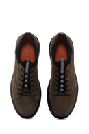 Erkek Haki Nubuk Deri Casual Sneaker | Derimod Erkek Haki Nubuk Deri Casual Sneaker | Derimod