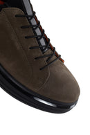 Erkek Haki Nubuk Deri Casual Sneaker | Derimod Erkek Haki Nubuk Deri Casual Sneaker | Derimod