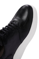 Erkek Siyah Deri Kalın Tabanlı Sneaker | Derimod Erkek Siyah Deri Kalın Tabanlı Sneaker | Derimod