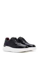 Erkek Siyah Deri Kalın Tabanlı Sneaker | Derimod Erkek Siyah Deri Kalın Tabanlı Sneaker | Derimod