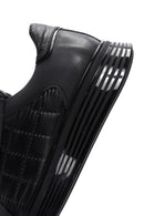 Men's Black Leather Detailed Sneaker | Derimod Men's Black Leather Detailed Sneaker | Derimod