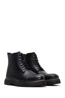 Men's Black Leather Zippered Casual Boots | Derimod Men's Black Leather Zippered Casual Boots | Derimod