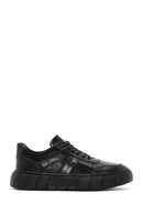 Erkek Siyah Deri Kalın Tabanlı Sneaker | Derimod Erkek Siyah Deri Kalın Tabanlı Sneaker | Derimod