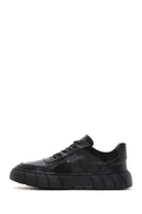 Erkek Siyah Deri Kalın Tabanlı Sneaker | Derimod Erkek Siyah Deri Kalın Tabanlı Sneaker | Derimod