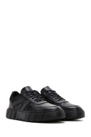 Erkek Siyah Deri Kalın Tabanlı Sneaker | Derimod Erkek Siyah Deri Kalın Tabanlı Sneaker | Derimod