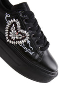 Kadın Siyah Taşlı Sneaker | Derimod Kadın Siyah Taşlı Sneaker | Derimod