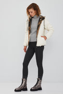 Cortina Women's Patterned Double-Sided Teddy Coat | Derimod Cortina Women's Patterned Double-Sided Teddy Coat | Derimod