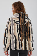Cortina Women's Patterned Double-Sided Teddy Coat | Derimod Cortina Women's Patterned Double-Sided Teddy Coat | Derimod