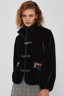 Rosiere Women's Black Teddy Jacket | Derimod Rosiere Women's Black Teddy Jacket | Derimod