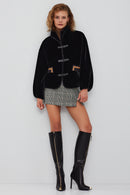 Rosiere Women's Black Teddy Jacket | Derimod Rosiere Women's Black Teddy Jacket | Derimod