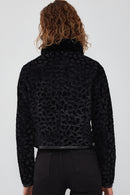 Ida Women's Black Double Sided Fur Short Leather Jacket | Derimod Ida Women's Black Double Sided Fur Short Leather Jacket | Derimod