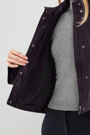 Cassy Women's Purple Oversize Leather Jacket | Derimod Cassy Women's Purple Oversize Leather Jacket | Derimod