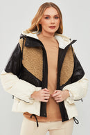 Monterosa Women's Multicolored Hooded Teddy Coat | Derimod Monterosa Women's Multicolored Hooded Teddy Coat | Derimod