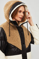 Monterosa Women's Multicolored Hooded Teddy Coat | Derimod Monterosa Women's Multicolored Hooded Teddy Coat | Derimod