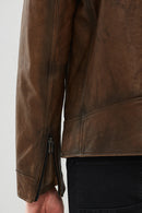 Carter Erkek Kahverengi Biker Deri Mont | Derimod Carter Erkek Kahverengi Biker Deri Mont | Derimod