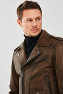 Carter Erkek Kahverengi Biker Deri Mont | Derimod Carter Erkek Kahverengi Biker Deri Mont | Derimod