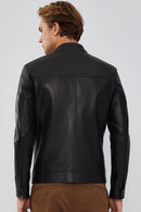 Casemiro Men's Black Leather Jacket | Derimod Casemiro Men's Black Leather Jacket | Derimod