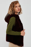 Celine Women's Green Hooded Fur Parka | Derimod Celine Women's Green Hooded Fur Parka | Derimod