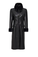 Mirella Women's Black Fur Leather Coat | Derimod Mirella Women's Black Fur Leather Coat | Derimod