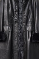 Mirella Women's Black Fur Leather Coat | Derimod Mirella Women's Black Fur Leather Coat | Derimod
