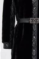 Afrodite Women's Black Teddy Coat | Derimod Afrodite Women's Black Teddy Coat | Derimod