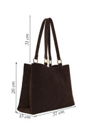 Woman Brown Suede Casual Bag | Derimod Woman Brown Suede Casual Bag | Derimod