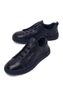 Erkek Lacivert Bağcıklı Deri Sneaker | Derimod Erkek Lacivert Bağcıklı Deri Sneaker | Derimod
