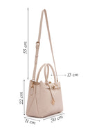 Woman Beige Long Strap Printed Shoulder Bag | Derimod Woman Beige Long Strap Printed Shoulder Bag | Derimod