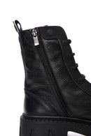 Women's Black Zippered Leather Boots | Derimod Women's Black Zippered Leather Boots | Derimod