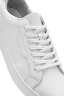 Men's White Lace-up Leather Sneaker | Derimod Men's White Lace-up Leather Sneaker | Derimod