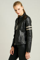 Stop Women's Leather Jacket | Derimod Stop Women's Leather Jacket | Derimod