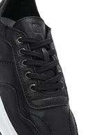 Men's Black Lace-up Leather Sneaker | Derimod Men's Black Lace-up Leather Sneaker | Derimod