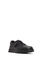 Men's Black Lace-Up Leather Casual Sneaker | Derimod Men's Black Lace-Up Leather Casual Sneaker | Derimod