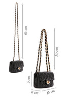Women's Black Long Strap Quilted Crossbody Bag | Derimod Women's Black Long Strap Quilted Crossbody Bag | Derimod