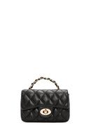 Women's Black Long Strap Quilted Crossbody Bag | Derimod Women's Black Long Strap Quilted Crossbody Bag | Derimod