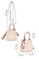 Women's Beige Long Strap Crossbody Bag with Accessory Detail | Derimod Women's Beige Long Strap Crossbody Bag with Accessory Detail | Derimod