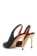 Women's Black High Heel Leather Sandals | Derimod Women's Black High Heel Leather Sandals | Derimod