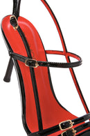 Women's Black Ankle Strap Open Back Heeled Patent Leather Shoes | Derimod Women's Black Ankle Strap Open Back Heeled Patent Leather Shoes | Derimod