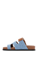 Women's Tan Striped Leather Slippers | Derimod Women's Tan Striped Leather Slippers | Derimod
