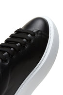 Women's Black Lace-up Thick-Sole Leather Sneaker | Derimod Women's Black Lace-up Thick-Sole Leather Sneaker | Derimod